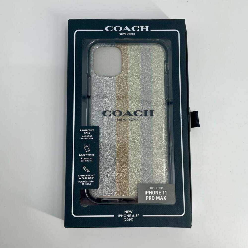 Coach Protective Case iPhone 11 Pro Max Neutral Silver Glitter